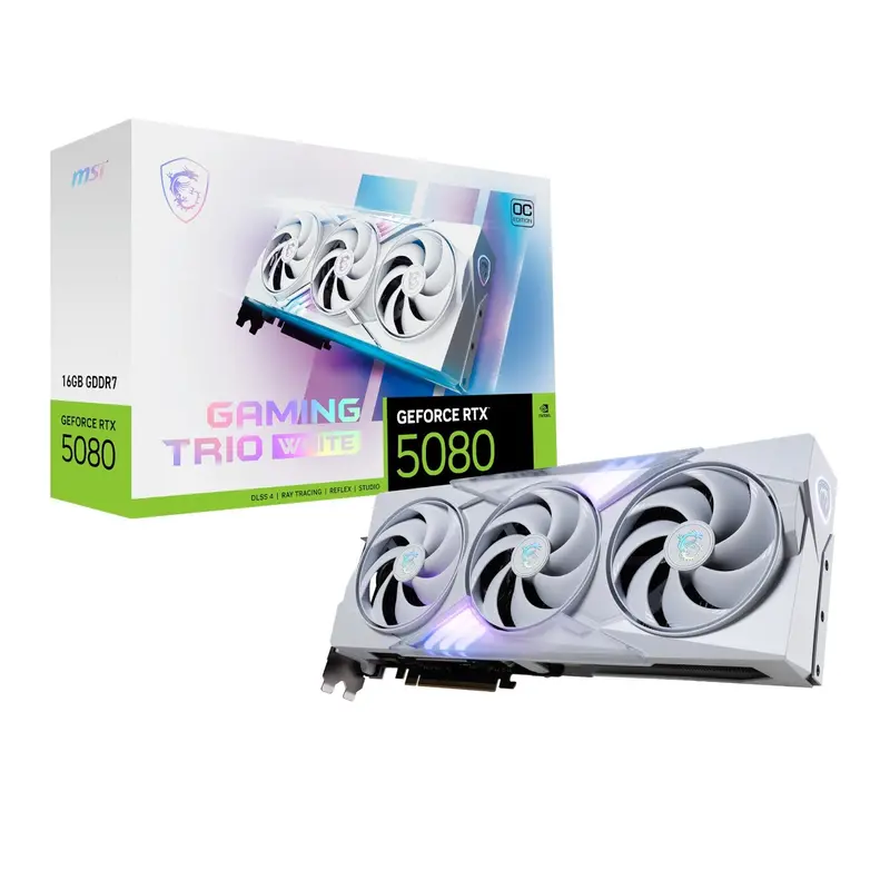 Msi Geforce Rtx 5080 Gaming Trio Oc 16G Graphics Card - White 1