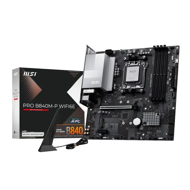 Msi Pro B840m-P Wi-Fi 6E Amd Am5 Matx Gaming Motherboard 1