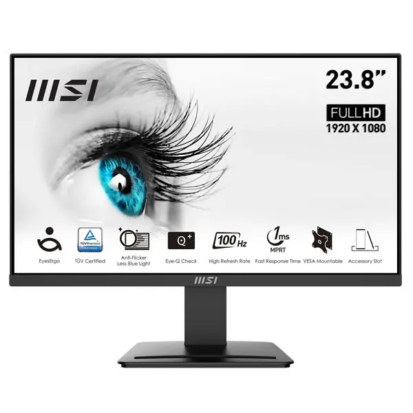 Msi Pro | Mp2412 | 23.8" | Business & Productivity Monitor - Black 1