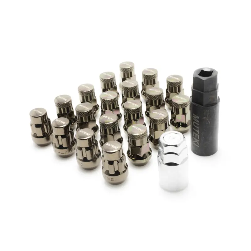 Muteki Sr35 Closed End Lug Nut / Lock Set 12X1.25 Titanium (20 Piece Kit) 35Mm Tall 1