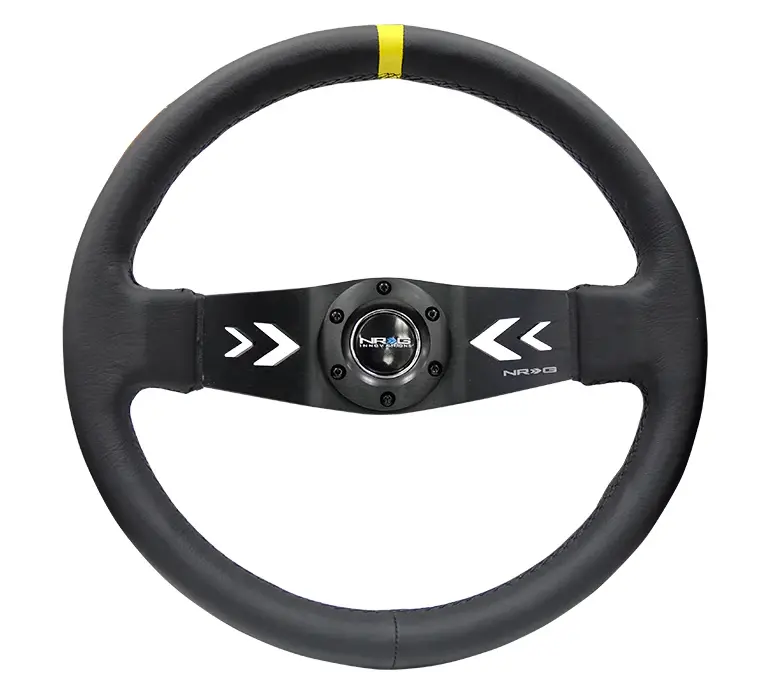 Nrg 350Mm Two Spoke Steering Wheel Leather 1