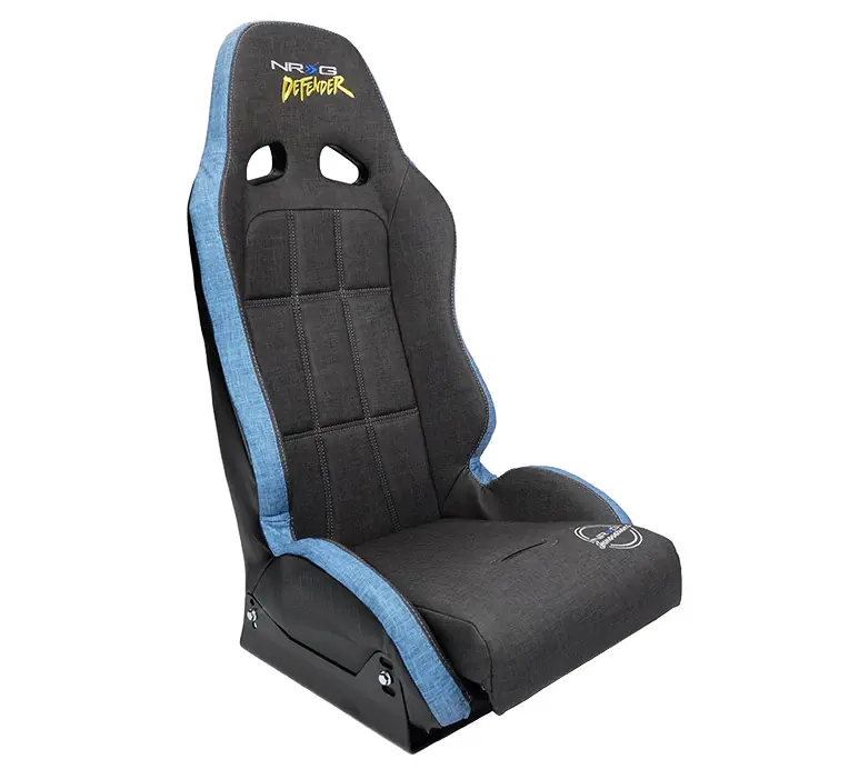 Nrg Defender Suspension Seat With Side Mount Bracket Gray W/ Blue Trim (Each) 1