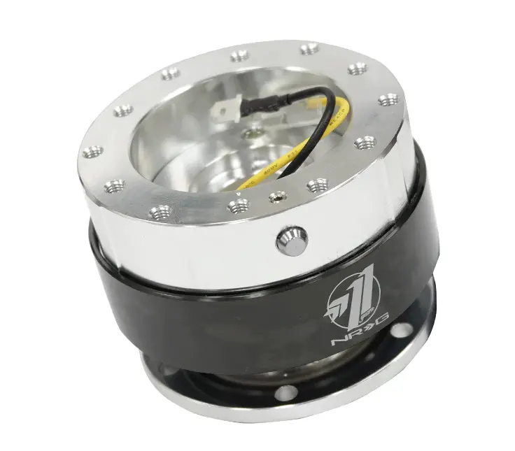 Nrg Gen 1.5 Silver Body /Black Chrome Ring Steering Wheel Quick Release 1