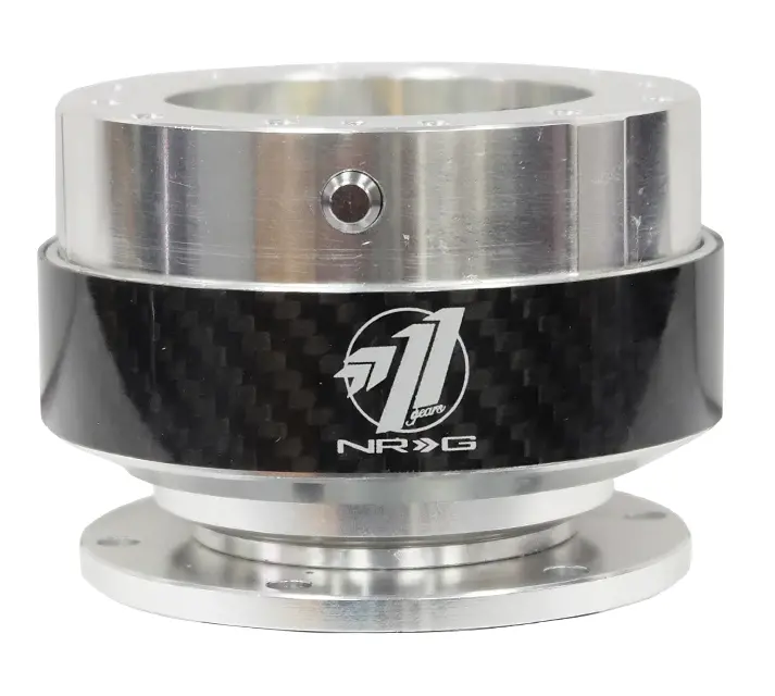 Nrg Gen 1.5 Silver Body /Carbon Fiber Ring Steering Wheel Quick Release 2