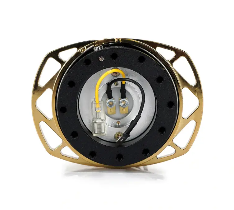 Nrg Race Handle Black/Chrome Gold Ring Steering Wheel Quick Release 2