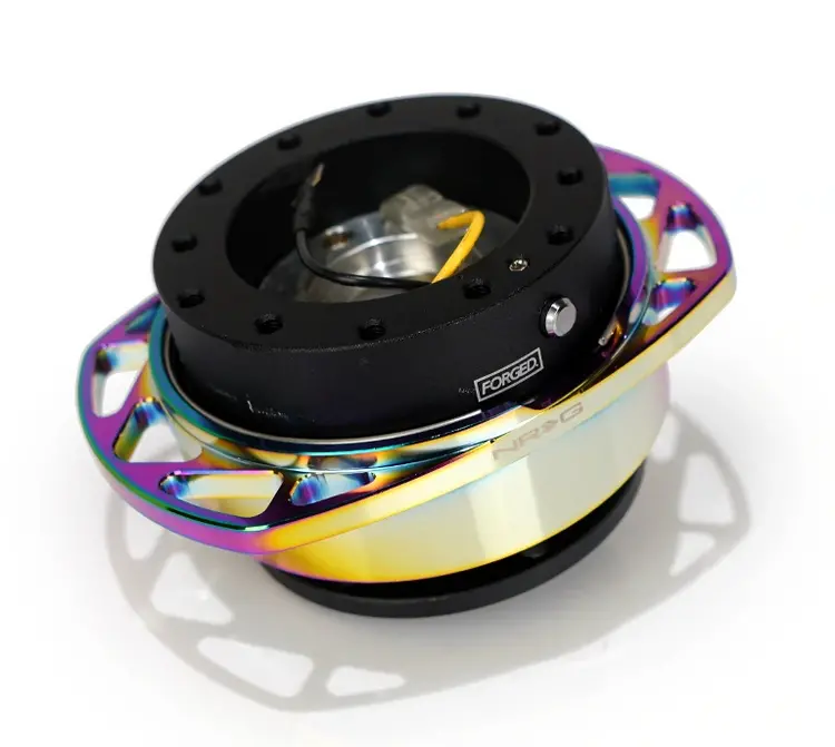 Nrg Race Handle Black/Neochrome Gold Ring Steering Wheel Quick Release 1