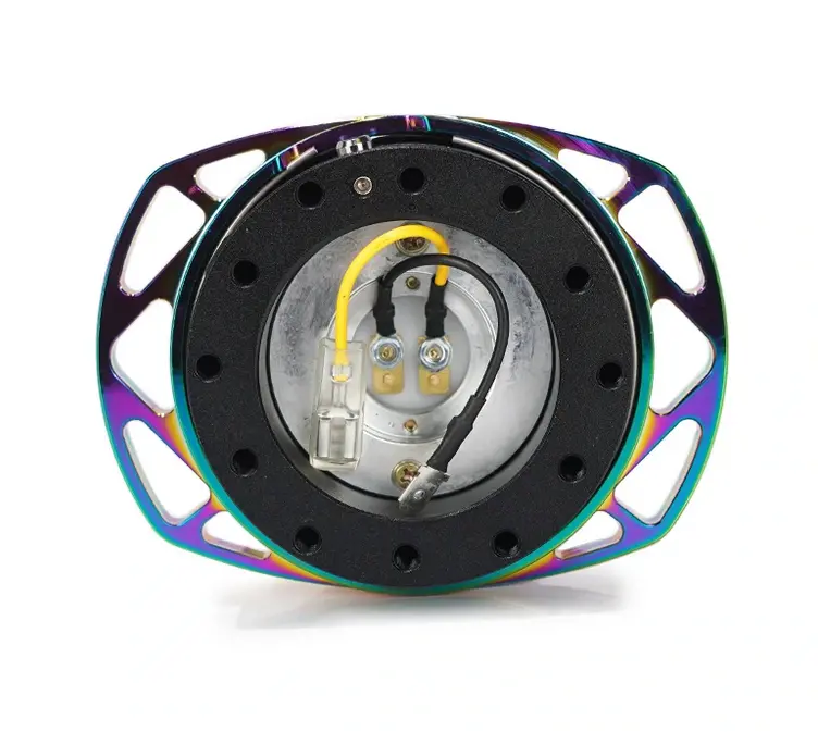 Nrg Race Handle Black/Neochrome Gold Ring Steering Wheel Quick Release 2