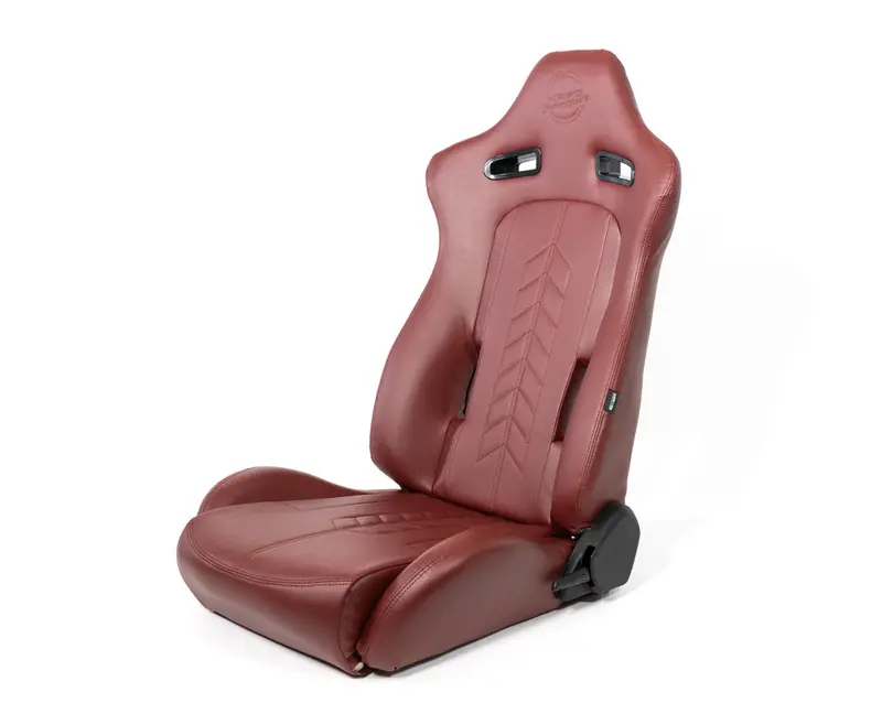 Nrg Reclinable Racing Seat Arrow In Maroon Vinyl (Left & Right) - Pair 1