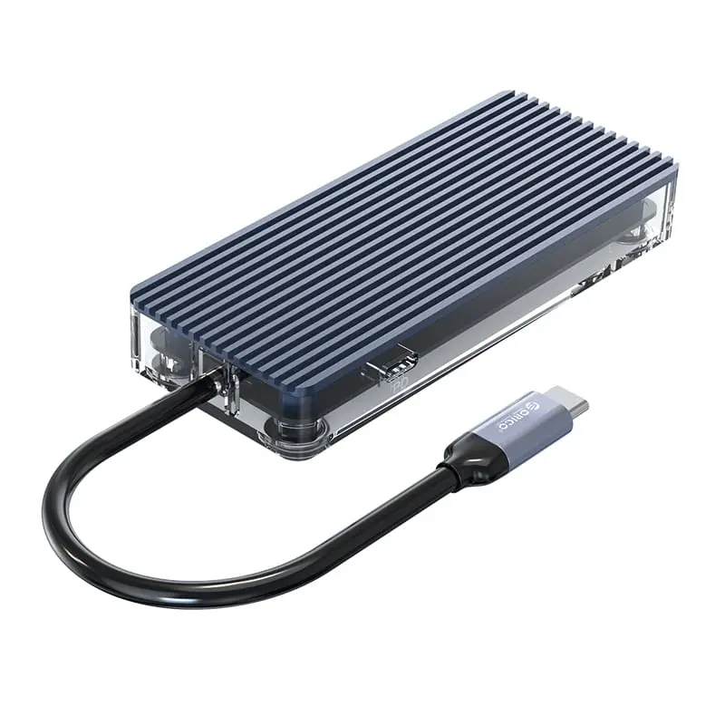 Orico 6 Port 3 X Usb3.0|1 X Hdmi|1 X Rj45|1 X Type-C Transparent Hub Wb-6Rj-Gy-Bp 1