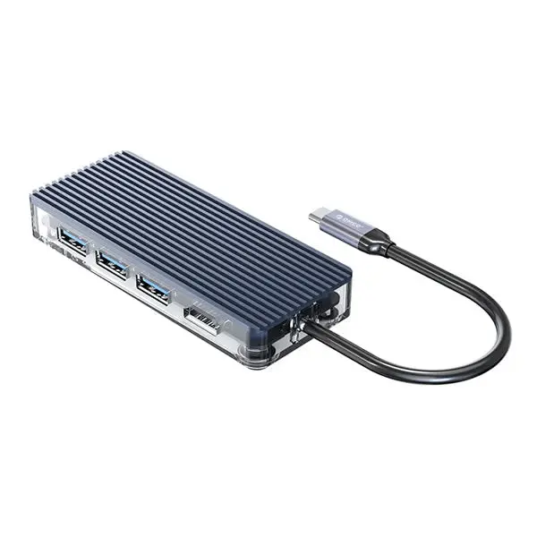 Orico 6 Port 3 X Usb3.0|1 X Hdmi|1 X Tf|1 X Sd Transparent Hub – Grey 1