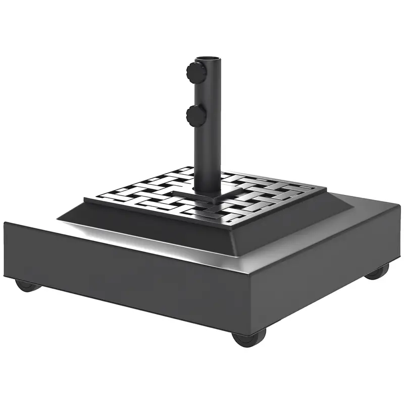 Outdoor Umbrella Base With Wheels, Up To 143Lbs Sand Or 112Lbs Water, Black 1