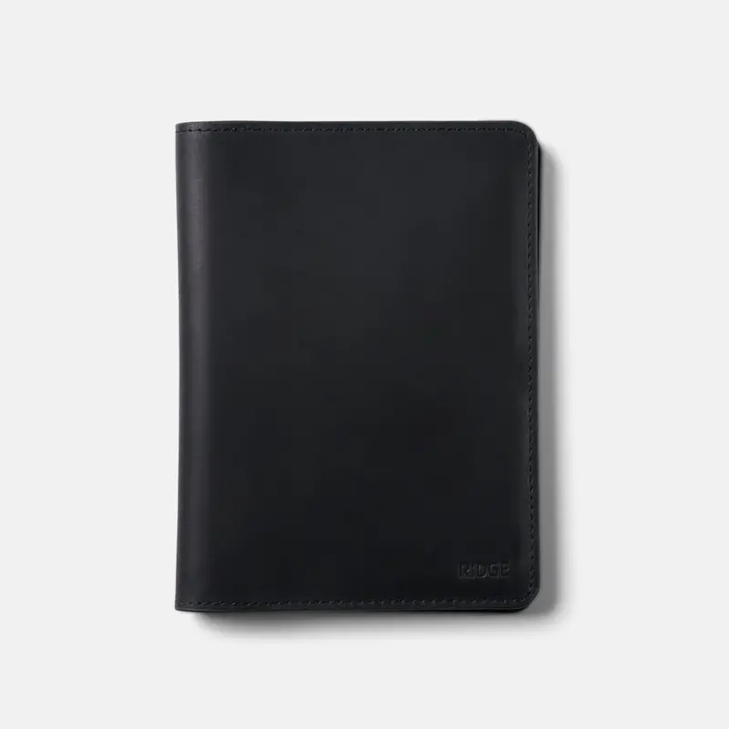 Passport Wallet - Midnight Black Leather 1
