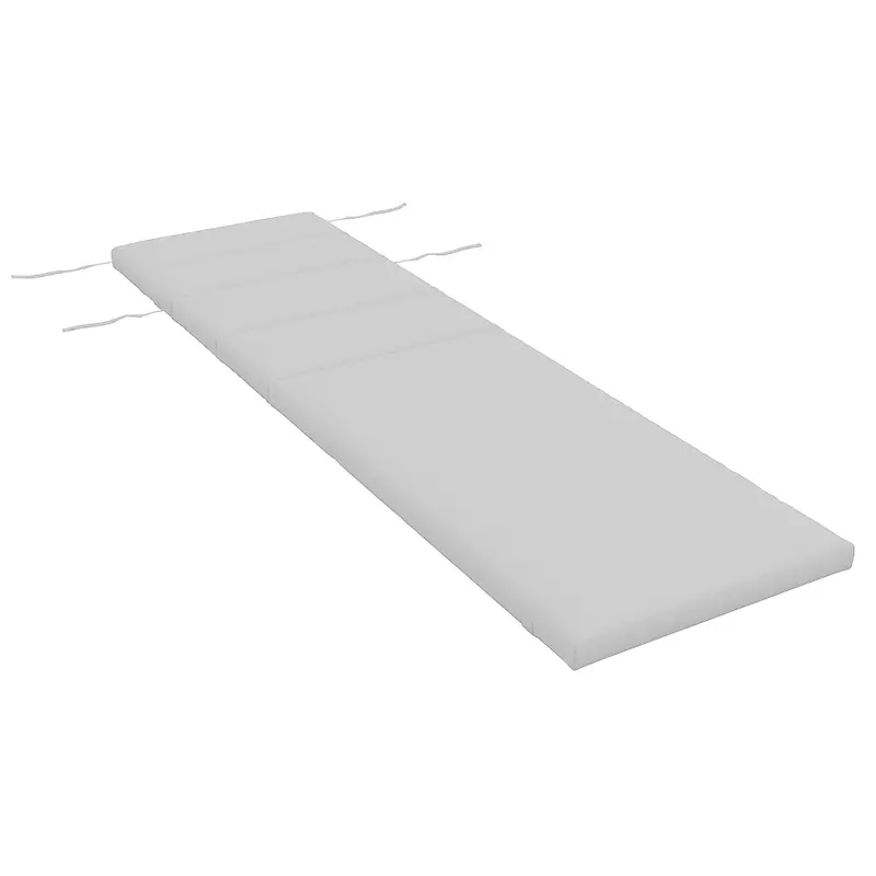 Patio Chaise Lounge Chair Cushion Replacement Lounger Pads W/ Headrest & Ties, Light Grey 1
