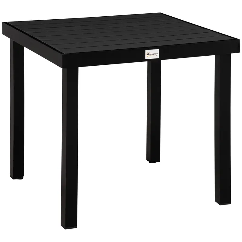 Patio Dining Table For 4, Square Aluminum Outdoor Table For Garden Lawn Backyard, Black 1