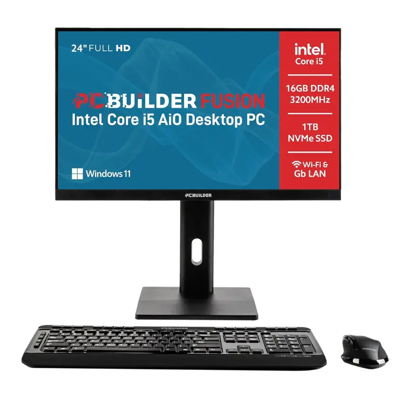 Pcbuilder Fusion 24″ Intel Core I5-14400 Windows 11 Pro Aio Desktop Pc 1