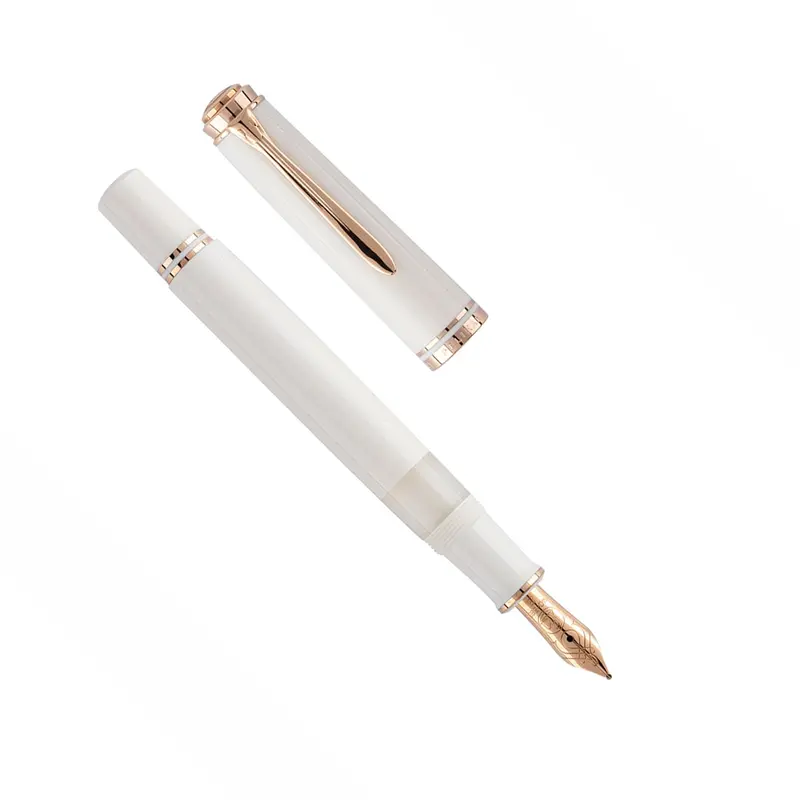 Pelikan M600 White And Rose Gold Fountain Pen 1
