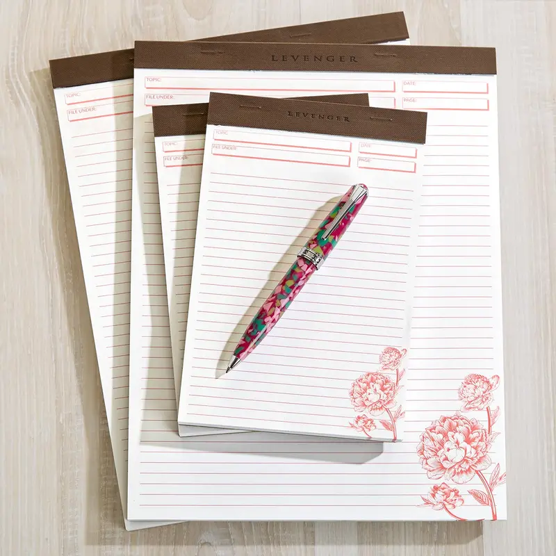 Peonies Full Page Ruled Pad (Set Of 2) 1