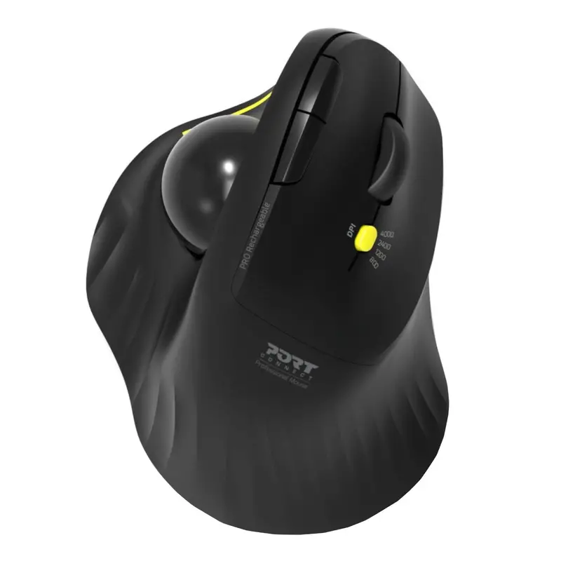 Port Connect Bluetooth + Wireless Rechargeable Ergonomic Trackball Mouse 1