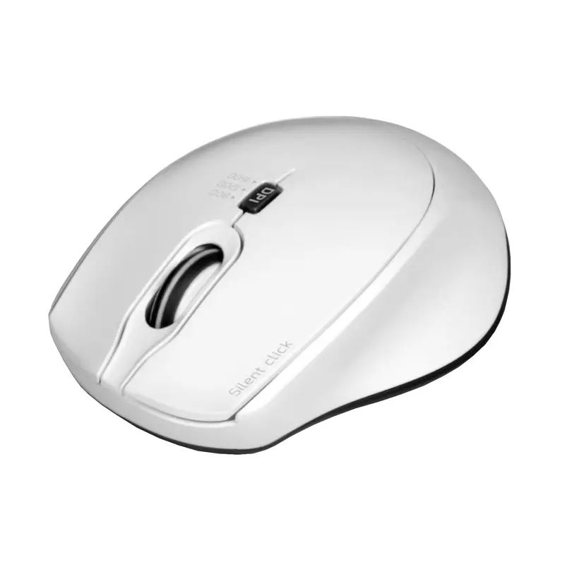 Port Connect Silent 1600Dpi 3 Button Wireless Mouse - White 2