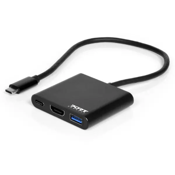 Port Usb Type-C To 1 X Hdmi|1 X Usb3.0|1 X Type-C 60W Pd Dock - Black 1