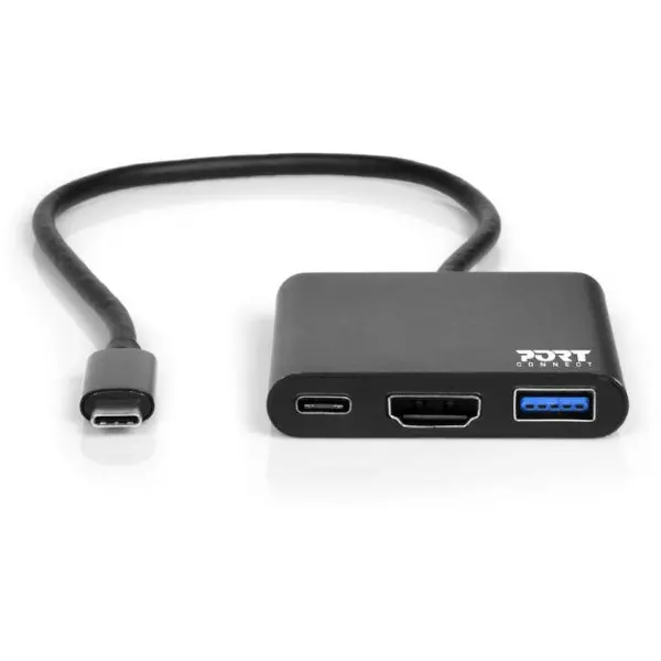 Port Usb Type-C To 1 X Hdmi|1 X Usb3.0|1 X Type-C 60W Pd Dock - Black 2