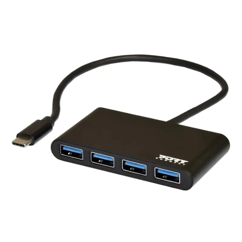 Port Usb Type-C To 4 X Usb3.0 5Gbps 30Cm 4 Port Hub - Black 1