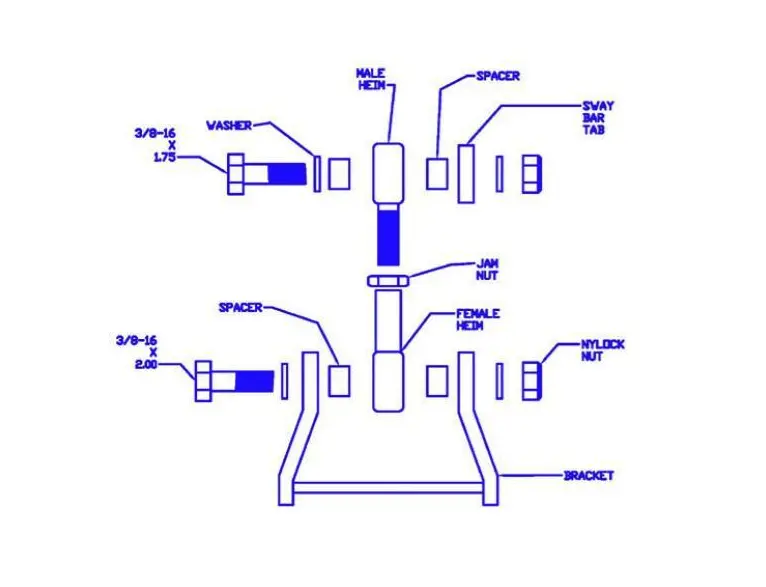 Progress Rear Sway Bar Adapter Kit 2001-2005 Honda Civic 1