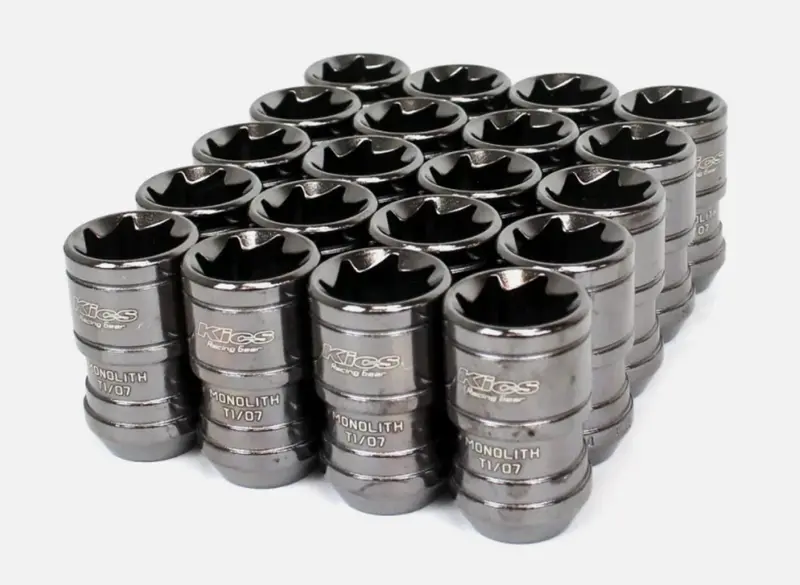 Project Kics 14X1.5 Glorious Black T1/07 Monolith Lug Nuts - 20 Pcs 1