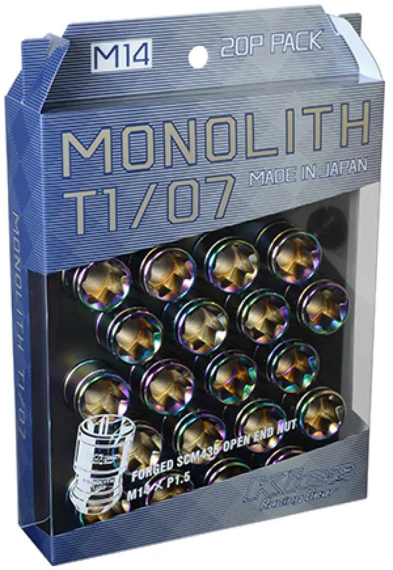 Project Kics 14X1.5 Neochrome T1/07 Monolith Lug Nuts - 20 Pcs 1