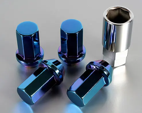 Project Kics Heptagon Caliber 24 Lug Set 12X1.50 Titanium Blue (20 Piece Kit) 1