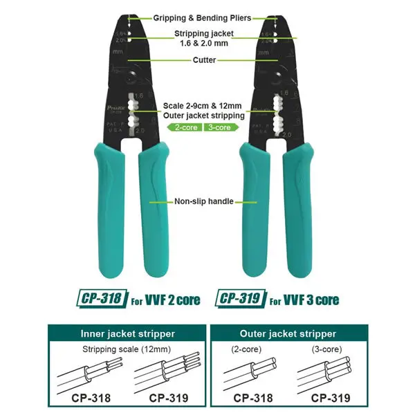 Pro's Kit Vvf 1.6/2.0 Wire Stripper - Net-Cp-318 2