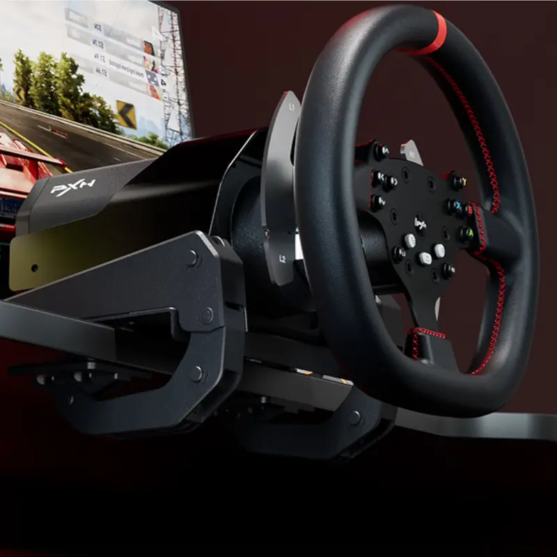 Pxn V10 Ultra 270/900° 3.2Nm Direct Drive Usb Steering Wheel With Hall Effect Dual Pedals 2