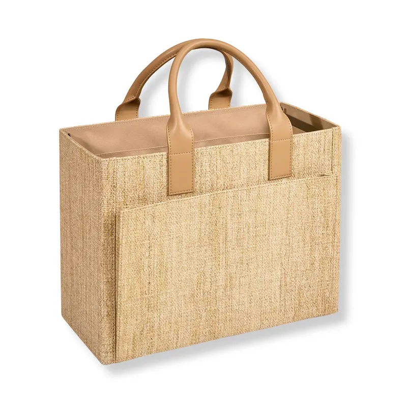 Raffia Portable File Tote 1