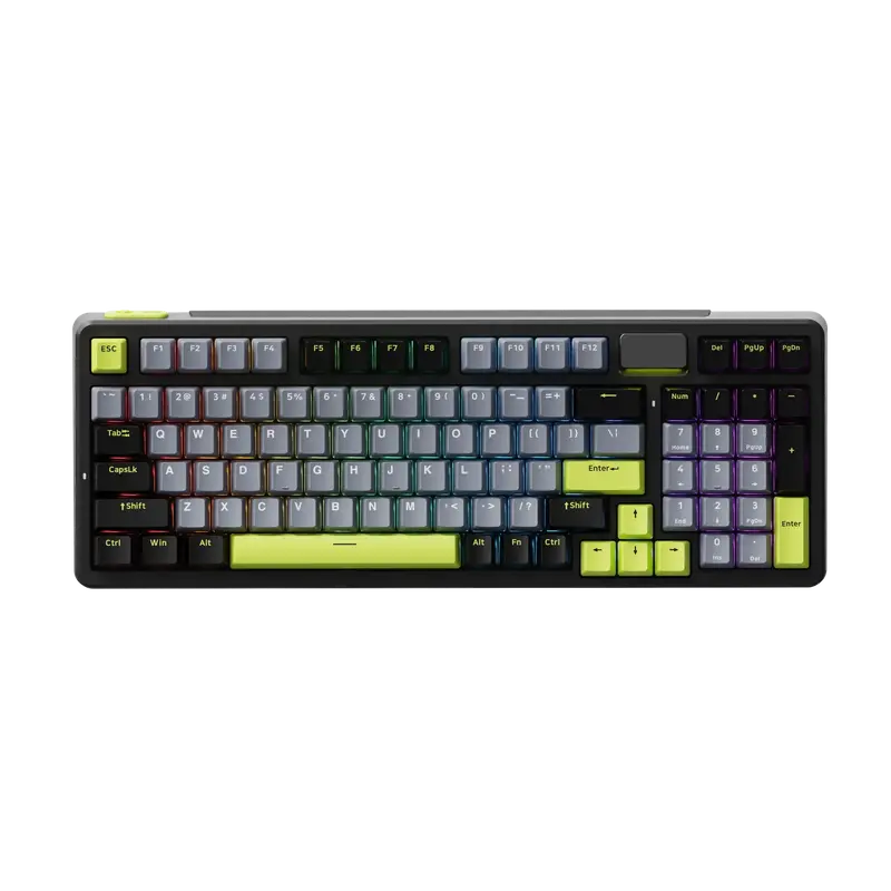 Rapoo V700diy-98 - Hot Swappable Mechanical Gaming Keyboard With Rgb - Black Grey Green 1