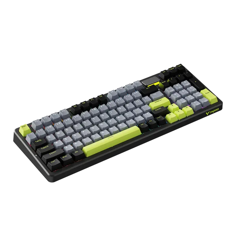 Rapoo V700diy-98 - Hot Swappable Mechanical Gaming Keyboard With Rgb - Black Grey Green 2