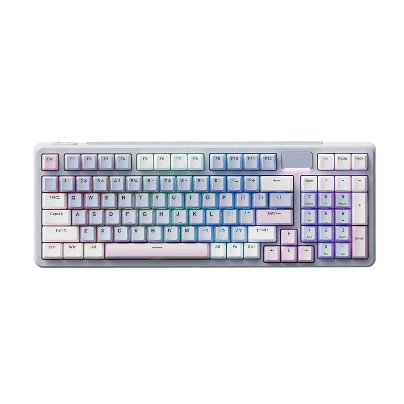 Rapoo V700diy-98 - Hot Swappable Mechanical Gaming Keyboard With Rgb - Blue Grey Pink 1