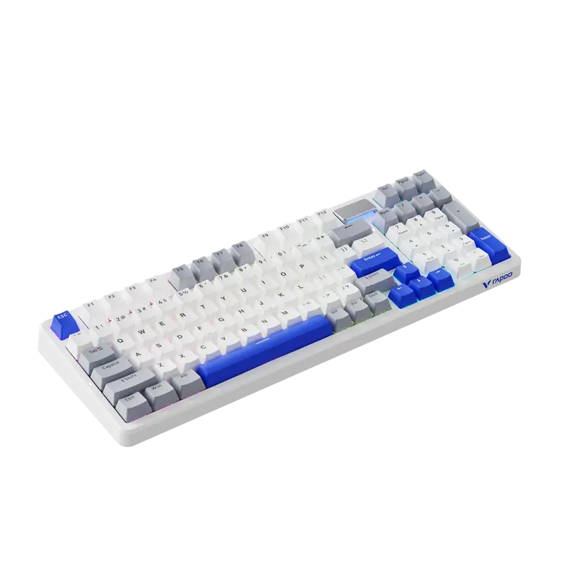 Rapoo V700diy-98 - Hot Swappable Mechanical Gaming Keyboard With Rgb - White Grey Blue 2