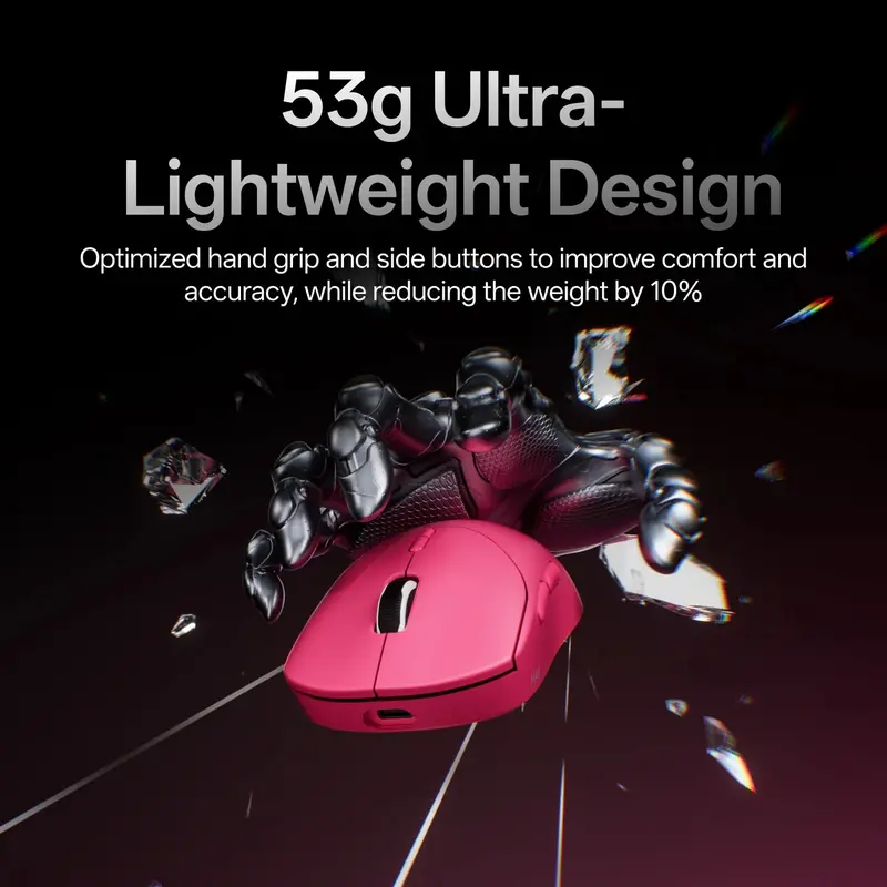 Rapoo Vt2 Max Dual 8K - True 8K Polling Wireless Gaming Mouse - Pink 2