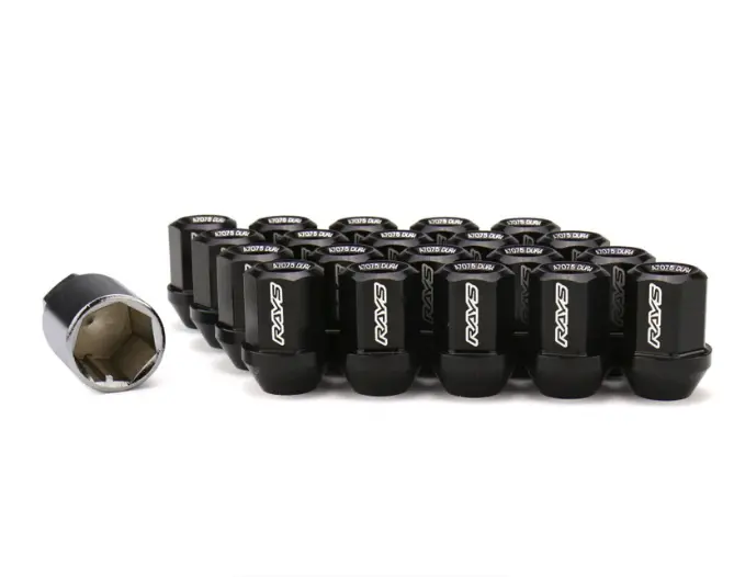 Rays Dura-Nut L32 Straight Type 12X1.25 Lug Nut Set 16 Lug 4 Lock Set - Black 1