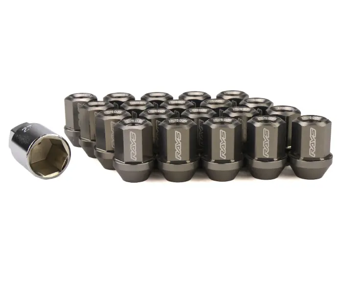 Rays Dura-Nut L32 Straight Type 12X1.25 Lug Nut Set 16 Lug 4 Lock Set - Gun Metal 1
