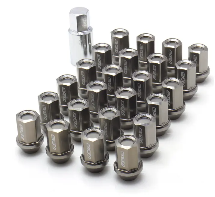 Rays Dura-Nut L37 Straight Type 12X1.50 Lug Nut Set 20 Lug 4 Lock Set - Gun Metallic 1