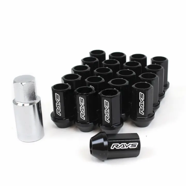 Rays Dura-Nut L42 Straight Type 12X1.25 Lug Nut Set 16 Lug 4 Lock Set - Black 1