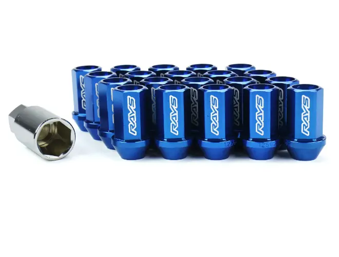 Rays Dura-Nut L42 Straight Type 12X1.25 Lug Nut Set 16 Lug 4 Lock Set - Blue 1