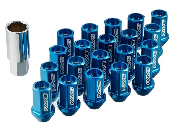 Rays Dura-Nut L42 Straight Type 14X1.50 Lug Nut Set 16 Lug 4 Lock Set - Blue 1
