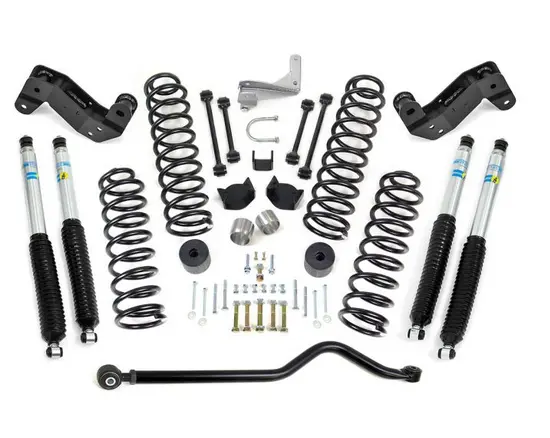 Readylift 2007-2018 Jeep Jk 4" Coil Spring Kit With Adjustable Track Bar, Caster Correction Bracket, Exhuast Spacer With Bilstein Shocks 1