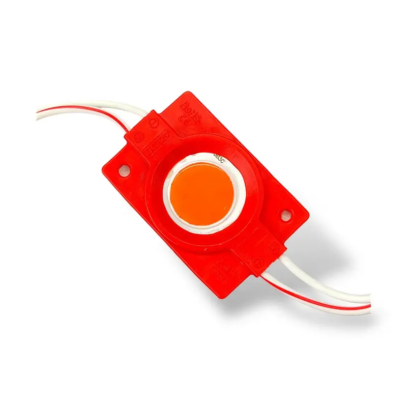 Red Color Dc 12V 2.4W Coin Cob High Brightness Waterproof Injection Led Module With Clear Lens For Advertisement Light Box, Led Sign Boards & Decoration 1