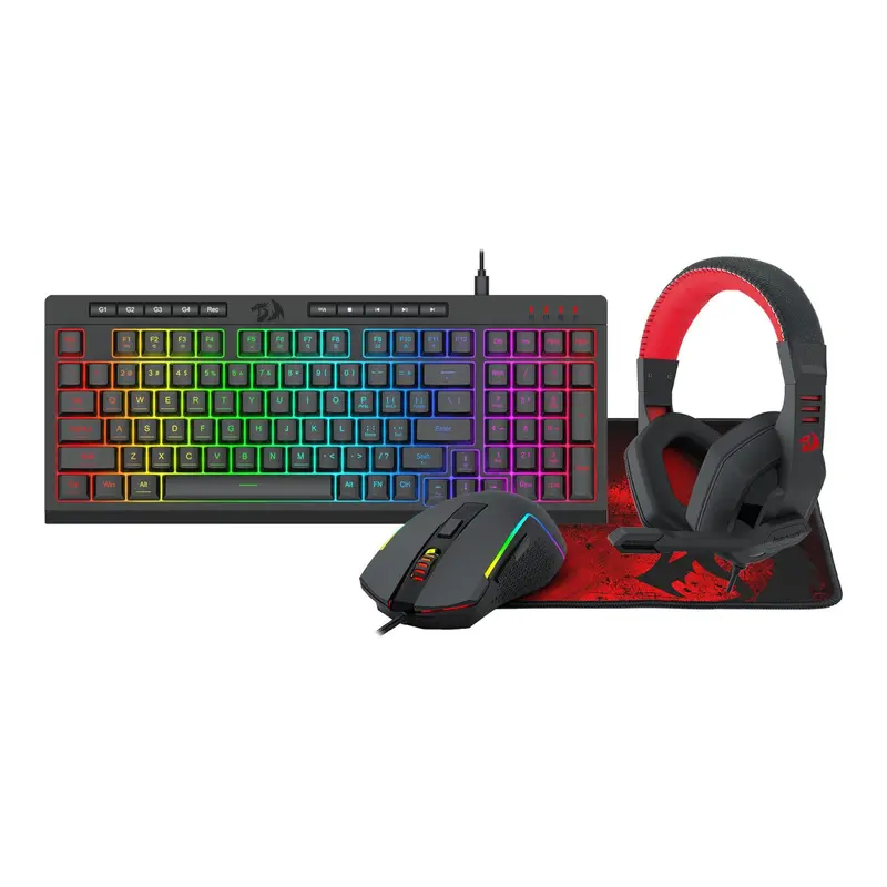Redragon 4-In-1 Keyboard | Mouse | Mousepad | Headset Gaming Combo 1