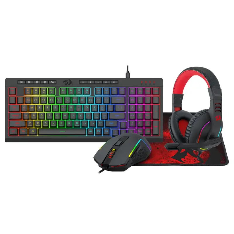 Redragon 4-In-1 Keyboard | Mouse | Mousepad | Rgb Headset Gaming Combo 1