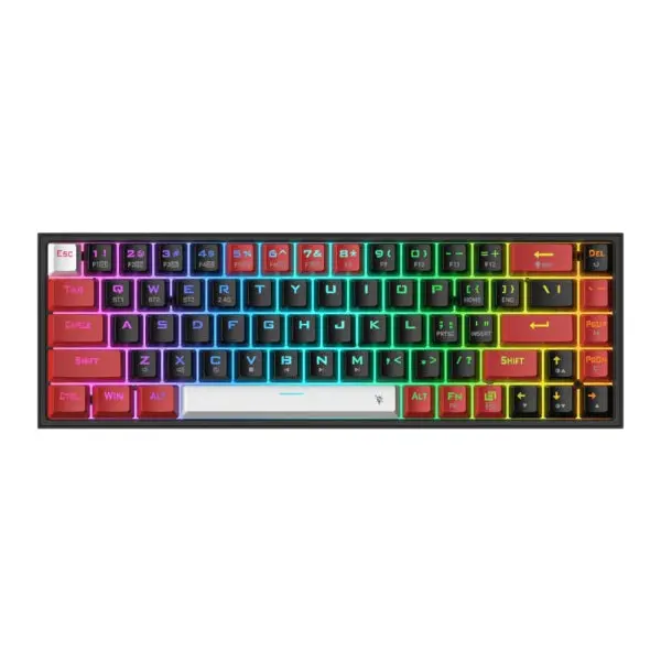 Redragon Castor Pro 68Key Wireless Red|Black|White Keycap Bluetooth Rgb Red Switch - Black|Red 1