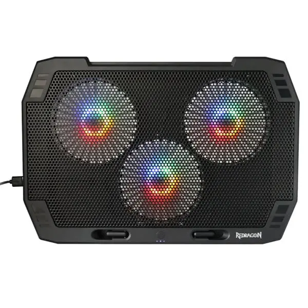Redragon Dual Usb 3 Fan Rgb Gaming Notebook Stand With Dedicated Fan And Light Controller 2